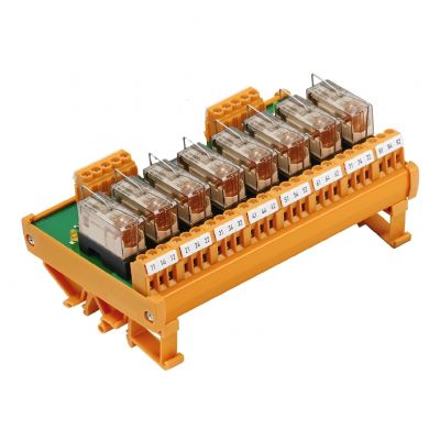 WEIDMULLER RSM 8RS 24VUC LP Moduł przekaźnikowy, 8-kanałowa, 24 V AC / DC, Dioda żółta, 8 zestyk przełączny (AgNi 90/10) , 6 A, złącze śrubowe, Przycisk testowy: Nie 1173561001 /1szt./ (1173561001)